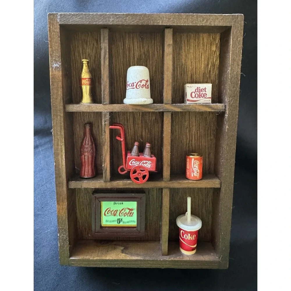 Coca Cola Minature Wooden Trinket Shelf 5